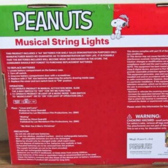 NIB Peanuts musical string lights - Picture 3 of 4